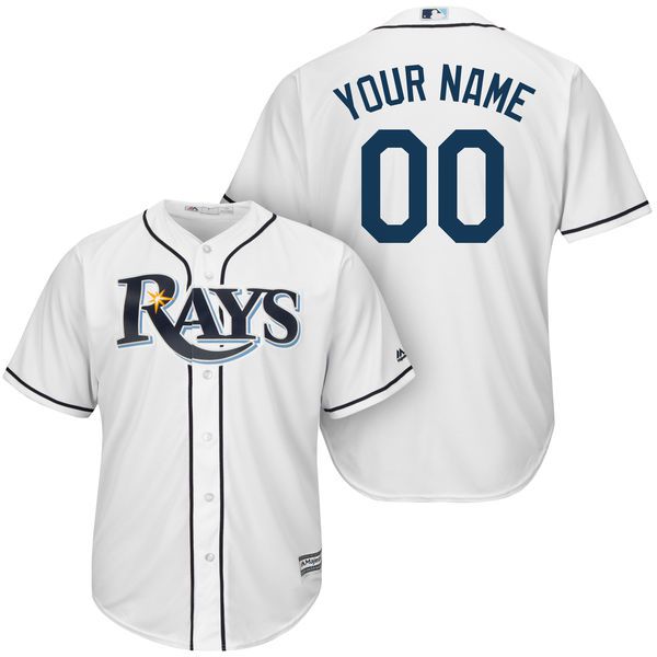 Men Tampa Bay Rays Majestic White Cool Base Custom MLB Jersey->customized mlb jersey->Custom Jersey